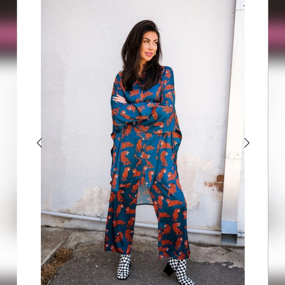 Dressed in LALA Pants & Jumpsuits Dressed In Lala Tiger Satin